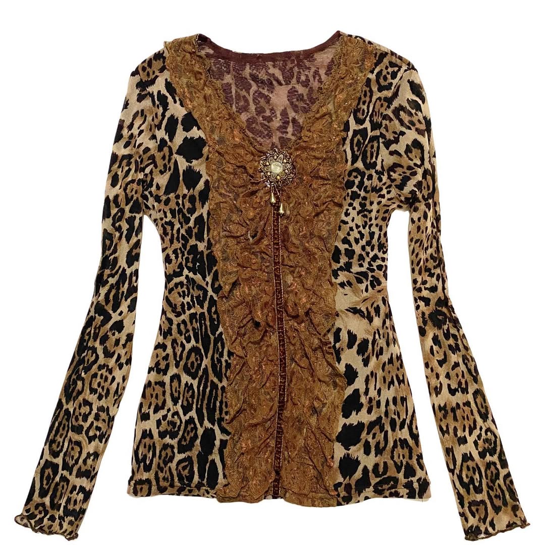 cheetah charm top