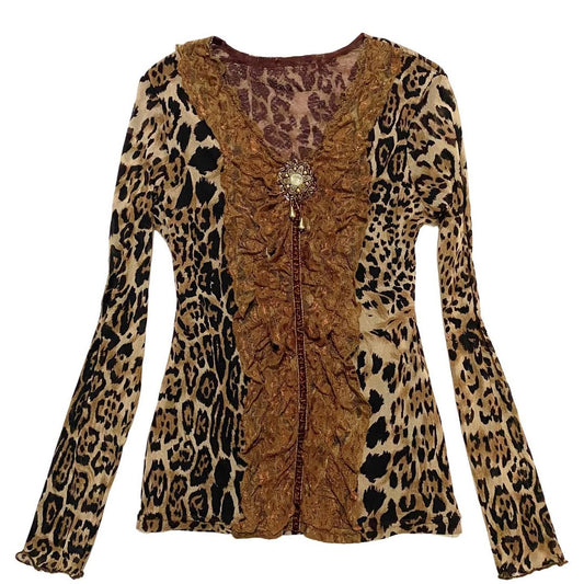 cheetah charm top