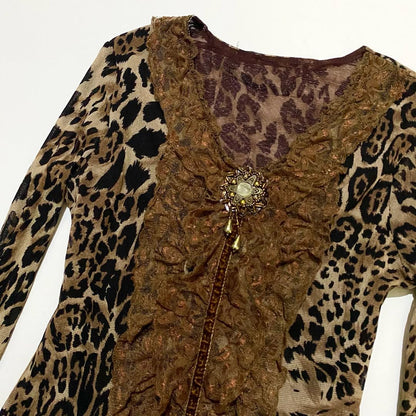 cheetah charm top